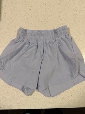 Light Blue Women's Athletic Shorts - Elastic Waist